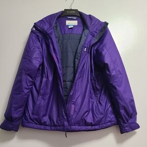 Columbia Gotcha Groovin Full Zip Hooded Purple Womens Puffer Jacket Size Large